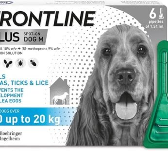 FRONTLINE Plus Flea & Tick Treatment for Medium Dogs – 6 Pipettes