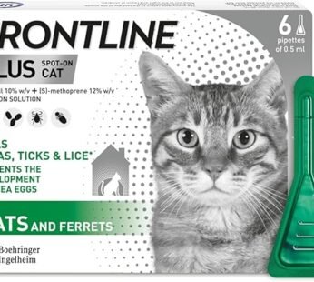 FRONTLINE Plus Flea & Tick Treatment for Cats and Ferrets – 6 Pipettes