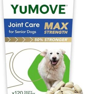 YuMOVE Max Strength Joint Supplement for Senior Dogs, Joint Care with Glucosamine, Chondroitin and Green Lipped Mussel, Age 8+, 120 Tablets